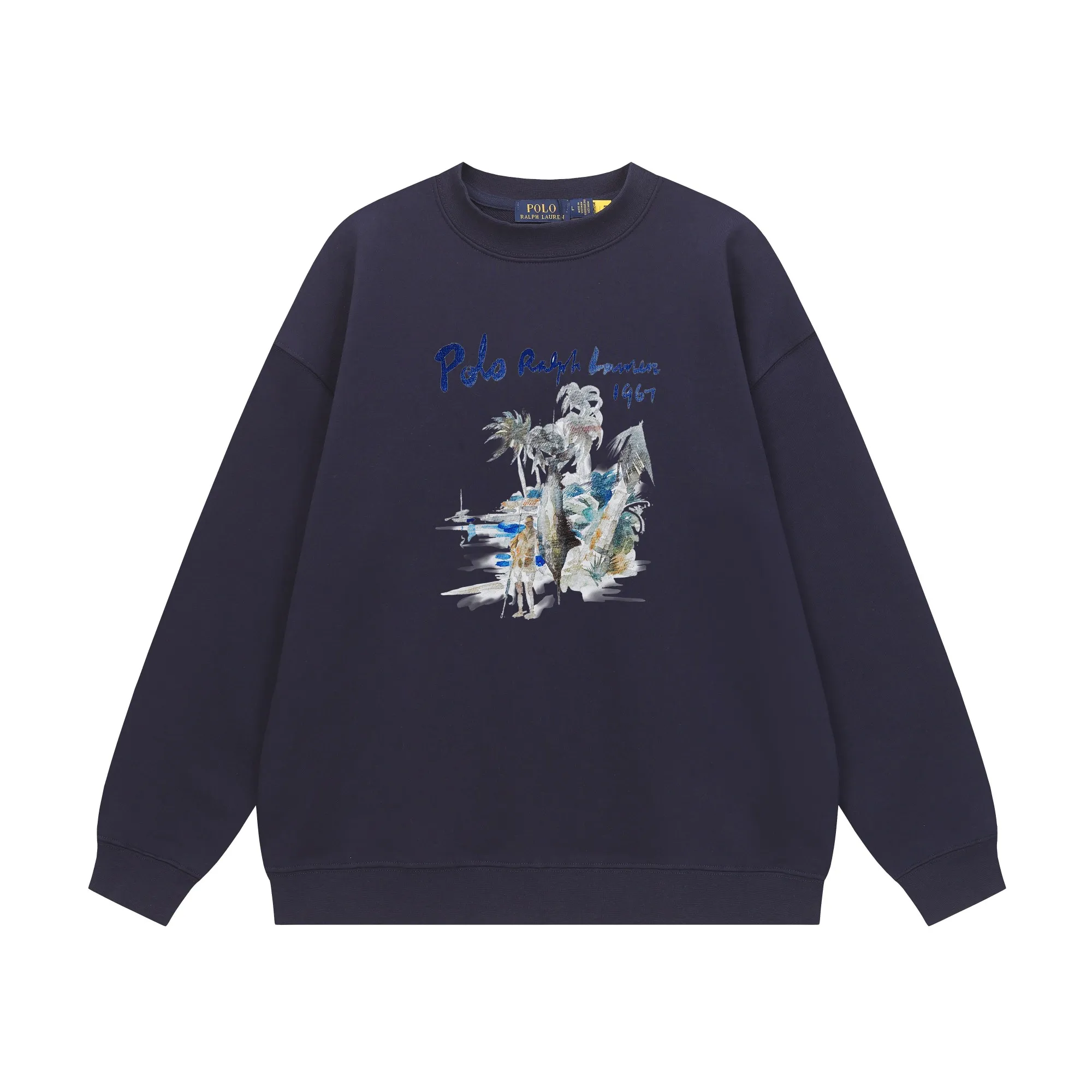 P200 Long-term stock] RalphLauren/Ralph Lauren 2025 autumn and winter new bear letter print 420g heavy large terry sweatshirt Ralph Lauren's age-reducing item, the coat fabric is made of 85% cotton ➕15% polyester, which not only retains the softness, comfort and breathability of cotton, but also adds the wear resistance and wrinkle resistance of polyester fiber, making the clothes more durable and easy to care for. Even in slightly cooler weather, you won't feel stuffy when wearing it. This kind of fabric has a natural crisp feel and is not easy to pill or deform. The bear on the chest is printed with English letters. It is full of color, full of three-dimensionality, and lifelike, adding a bit of liveliness and interest to the whole sweatshirt. There is no pressure to dress, regardless of age or gender. Complete accessories! Color: black, white, navy blue, light floral gray Size: M-L-XL-XXL